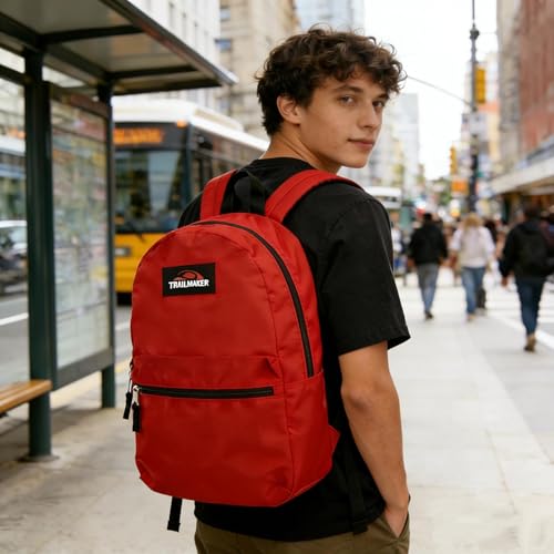 Lightweight Travel Backpack, Casual Daypack, Durable Commuter Bag, Adjustable Shoulder Straps, for Work, Hiking(Red)