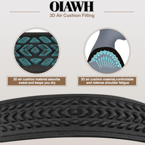 Guitar Straps for Electric Guitar Bass, Smooth Guitar Strap, 3" Wide Padded Straps with 3D Sponge Filling, Comes with 4 Picks + 2 Strap Locks + 1 Headstock Tie + 1 Tie Rope, Brown - color: Smooth Brown