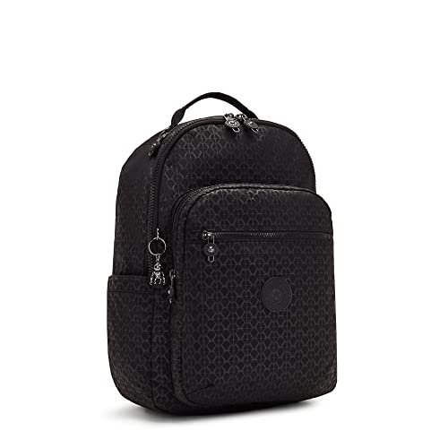 Kipling Women's Seoul 15" Laptop Backpack, Durable, Roomy with Padded Shoulder Straps, Built-In Protective Sleeve - color: Signature Emb, size: 12.75''L x 17.25''H x 8''D