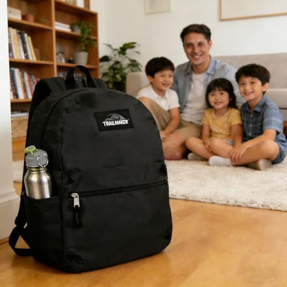 Lightweight Travel Backpack, Casual Daypack, Durable Commuter Bag, Adjustable Shoulder Straps, for Work, Hiking(Black)