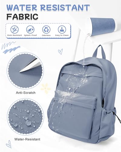 BJLFS Dark Blue Backpack for School Women Girls, Waterproof Bookbag Cute High School Backpackss for Men Teen Boys, Lightweight Travel College Backpack Mochilas Escolares para Casual Daypack Rucksack - color: Blue