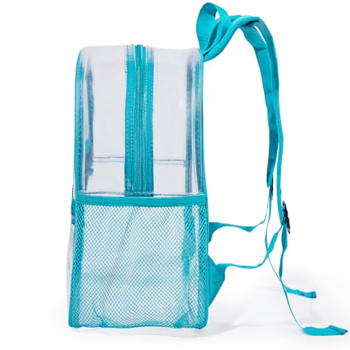 Mini Clear Backpack 12"x6"x12" Stadium Approved See Through Bag Waterproof PVC Small Transparent Backpacks for Festival Sport Event Concerts, Green | Small Clear Backpack for Girls, Mochila Transparente Para Mujer, Stadium Approved Transparent Bag for Fes