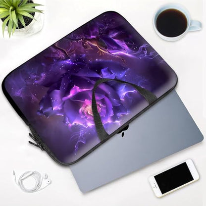 14 15 15.4 15.6 inch Laptop Handle Bag Computer Bag, Pouch Holder Notebook Sleeve Cover Soft Case Compatible for Dell,Lenovo,Toshiba HP, Asus Notebook-Purple Rose - color: Purple Rose