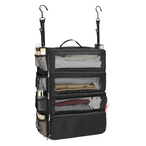 Suitcase Organizer Travel Bags Organizer for Luggage Compression Hanging Packing Cubes for Travel Carry on Closet (Bag Only) - color: Black, size: Medium