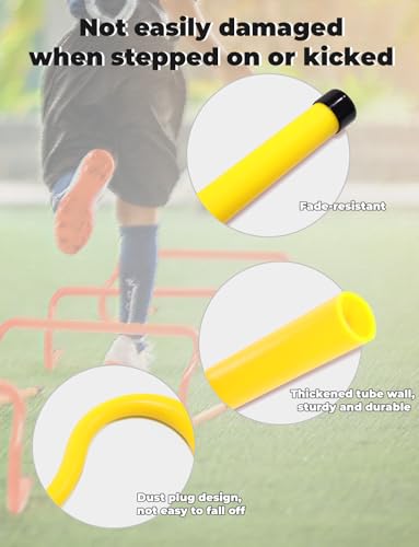 GHB Agility Hurdles 8" Speed Agility Training Hurdles, Detachable Sturdy Hurdles Training Equipment Set with Carry Bag for Kids,Athletes,Soccer,Basketball - size: 5 Pack-Yellow