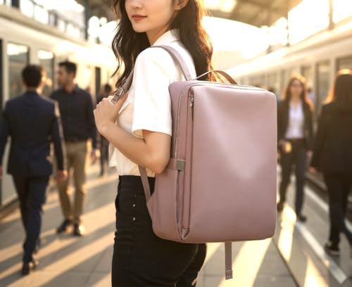 Tristan Home Minimalist Travel Backpack, Laptop Bag, Formal, Casual, Lightweight, Water-Resistant, Large (Muted Purple) - color: Muted Purple