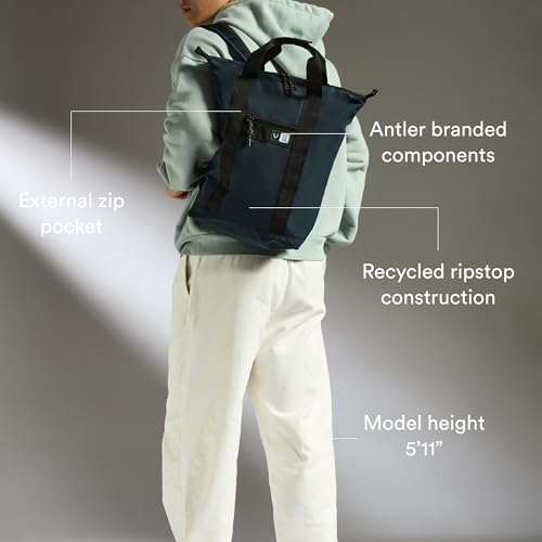ANTLER - Essential Tote Backpack, Rucksack with Laptop Pocket, Suitcase Sleeve, Durable for Travel, Work, Gym Bag for Men & Women - Navy Blue - color: Navy