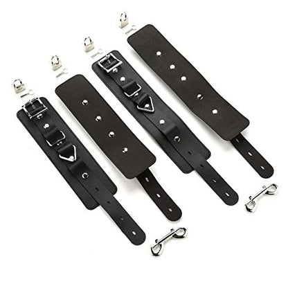 2026 Upgraded Heavy Duty Expandable Spreader Bar – Adjustable PU Straps for Pilates, Yoga - style: Black+Black