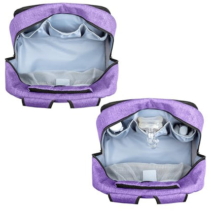 CURMIO CPAP Travel Backpack Compatible with ResMed AirSense 9, AirSense 10, AirSense 11, Philips System One, CPAP Carry On Bag for CPAP Machine and Supplies (Purple, Patent Design) - color: Purple