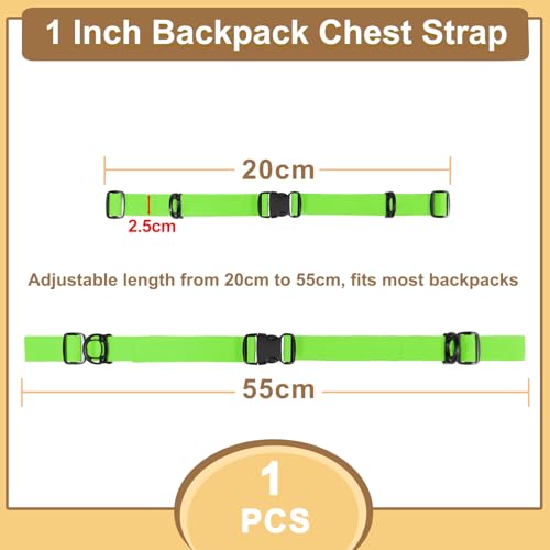 Outdoor Adjustable Sternum Strap for Backpack, Camping Hiking Backpack Straps With Quick Release Buckle(NeonGreen, 1pcs) - color: Neongreen 1pcs