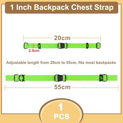Outdoor Adjustable Sternum Strap for Backpack, Camping Hiking Backpack Straps With Quick Release Buckle(NeonGreen, 1pcs) - color: Neongreen 1pcs
