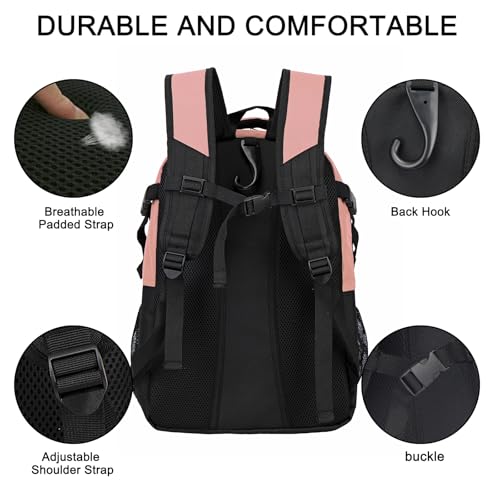 LARIPOP Tennis Bag Tennis Backpack for Women and Men 2 Rackets with Separate Shoe Compartment - color: Flesh Pink