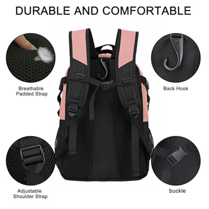 LARIPOP Tennis Bag Tennis Backpack for Women and Men 2 Rackets with Separate Shoe Compartment - color: Flesh Pink