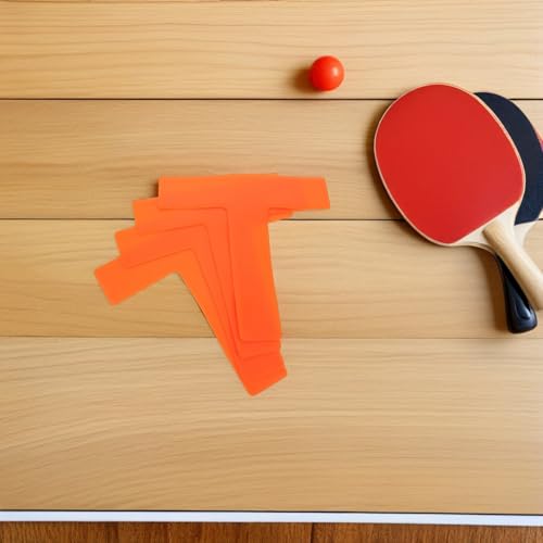 4pcs T-Shaped Soccer Training Floor Markers, Replaceable Flat Court Position Pads for Football Practice and Sports Agility Training, Orange Non-Slip Ground Spot Markers for Outdoor