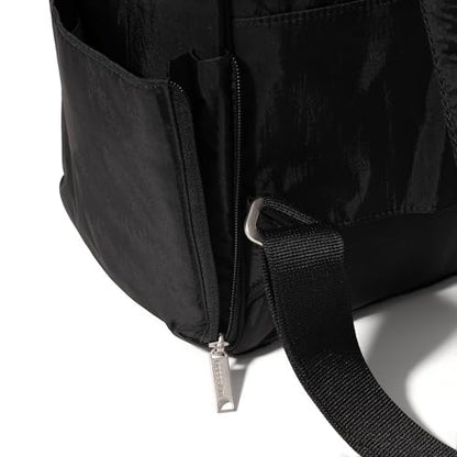 Baggallini Securtex Anti-Theft Windsor Backpack for Travel, Work & College, RFID & Locking Zipper, Up to 16" Laptop - color: Black