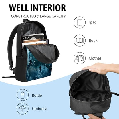 3PCS Shark Print Backpack for Boys Girls Teens, School Backpack with Lunch Box Pencil Case for Elementary Middle High Students, 17 Inch Lightweight Bookpack 3 in 1 Set Back to Shool Gifts for Kids - color: Shark