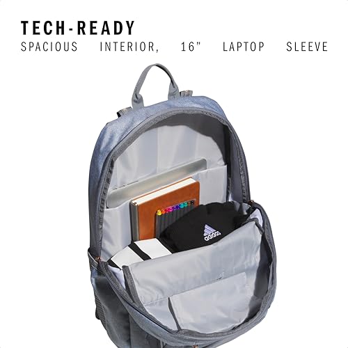 adidas Excel 7 School Backpack for Laptop, Gym and Travel, 34L, Twill Grey/Grey/Rose Gold/7, OSFA - color: Twill Grey/Grey/Rose Gold/7, size: One Size