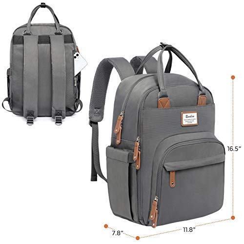 RUVALINO Diaper Bag Backpack, Multifunction Travel Back Pack Maternity Baby Changing Bags, Large Capacity, Waterproof and Stylish, Iron Gray - color: Iron Gray