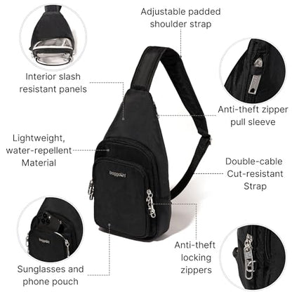 Baggallini Securtex Anti-Theft Daytripper Sling - color: Black