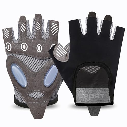 Fingerless Cycling Gloves Women Men Anti-Slip Shockproof Mesh Lightweight Workout Gloves Gym Exercise Fitness Rowing - color: Black, size: Small