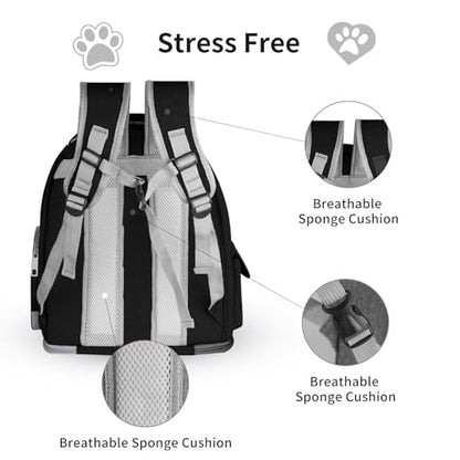 Cat Backpack Carrier for Cats and Small Dogs, Breathable Cat Bubble Backpack, Airline Approved Pet Travel Carrier for Hiking Camping Outdoor(Black) - color: Black