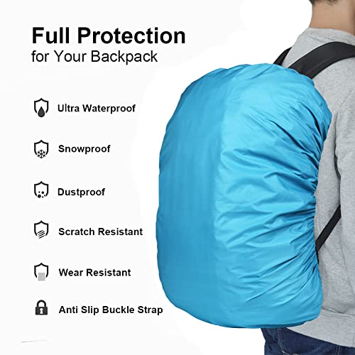 Waterproof Backpack Rain Cover with Anti Slip Buckle Strap for Camping, Hiking, Traveling, Hunting, Biking, 15-80L - color: Azure, size: 70L - 80L