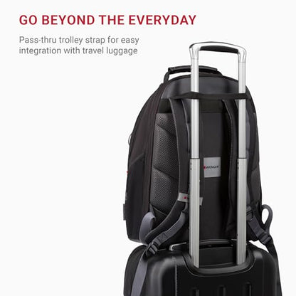 Wenger Legacy 16 inch Laptop Backpack, Men's and Women's Laptop Bag, Black/Gray, One Size - style: Wenger Legacy 16 Inch Laptop Backpack