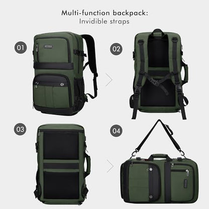 WITZMAN Carry on Travel Backpack for Men Women Laptop Backpack with USB Charging Port Airline Approved(B683 Army Green) - color: Army Green