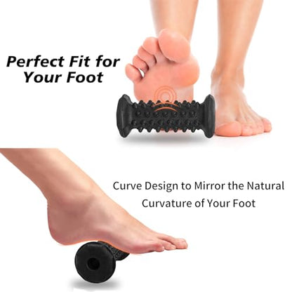 Plantar Fasciitis Relief,Foot Roller,Foot Massager Roller for Arch and Heel Pain Relief,Care for Plantar Fasciitis,Deep Tissue Muscle Massage,Portable Reflexology Tool - color: Black