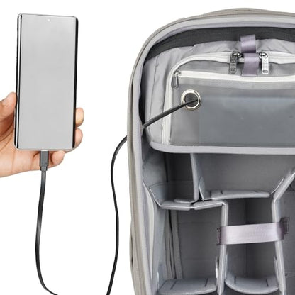 VANGUARD VEO Metro B25L Camera & Everyday Backpack (Cream) – Fits 70–200mm Attached, 16" Laptop Storage, Convertible Daypack Design, Carry-On Ready - color: Cream, size: 25L