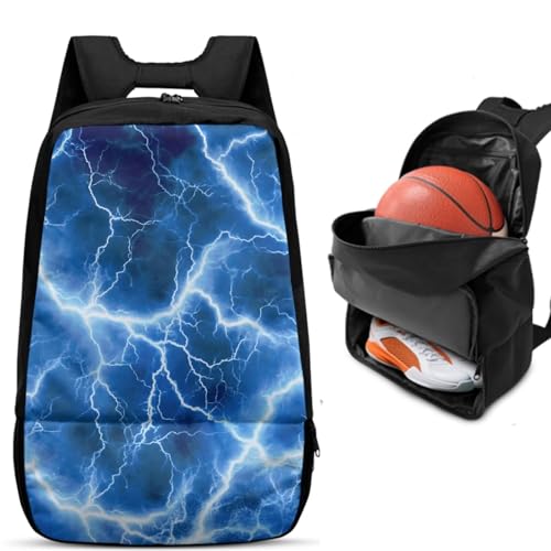 Basketball Backpack With Separate Ball Compartment And Shoes Fit Basketball Volleyball Football - color: Lightning