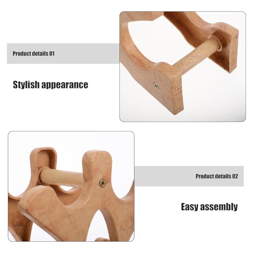 IMIKEYA Three-tier Wooden Dumbbell Rack Stand for Home Gym Organization, Compact Weight Storage Shelf with Kettlebell Saddle, Space-saving Fitness Equipment Holder for Strength Training