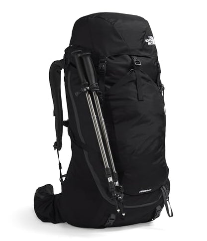 The North Face Terra 65 Backpack - Unisex Hiking Pack, Cinch-Top Opening with Zipper, Pole & Ice Axe Attachments, TNF Black/Asphalt Grey-NPF, Small/Medium - color: Tnf Black/Asphalt Grey-npf, size: Small-Medium