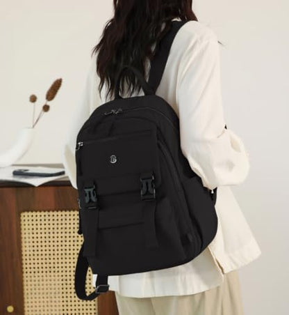 Backpack Purse for Women Small Backpack Nylon Travel Backpack - color: Black