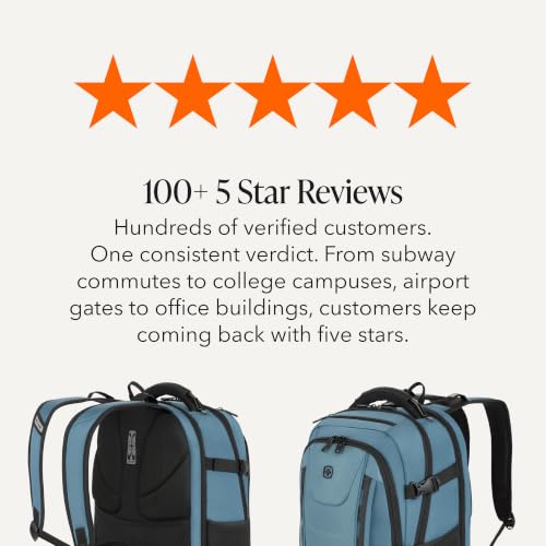 SwissGear Travel Tech Pro Laptop Backpack – Fits Laptops up to 16” – ScanSmart TSA-Friendly Backpack with Multiple Organizer Pockets – Blue - color: Bluestone, style: Travel Tech Pro