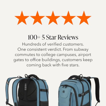 SwissGear Travel Tech Pro Laptop Backpack – Fits Laptops up to 16” – ScanSmart TSA-Friendly Backpack with Multiple Organizer Pockets – Blue - color: Bluestone, style: Travel Tech Pro