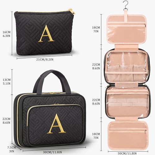 Personalized Hanging Toiletry Bag Travel Makeup & Cosmetic Bag Organizer - style: A