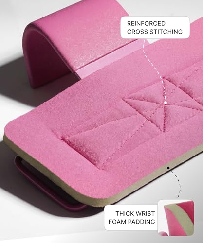 DMoose Fitness Weight Lifting Hooks (Pair) for Deadlifts, Pull Ups, Rows & Shrugs - Anti-Rip Nylon Strap Hand Grips with Thick Wrist Padding - Heavy Duty Wrist Straps for Weightlifting & Gym Workouts - color: All Pink