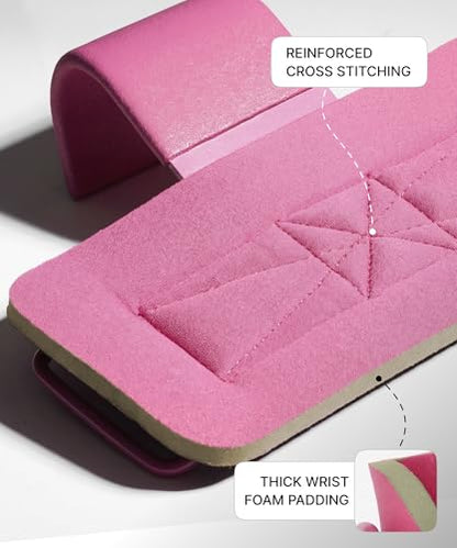DMoose Fitness Weight Lifting Hooks (Pair) for Deadlifts, Pull Ups, Rows & Shrugs - Anti-Rip Nylon Strap Hand Grips with Thick Wrist Padding - Heavy Duty Wrist Straps for Weightlifting & Gym Workouts - color: All Pink