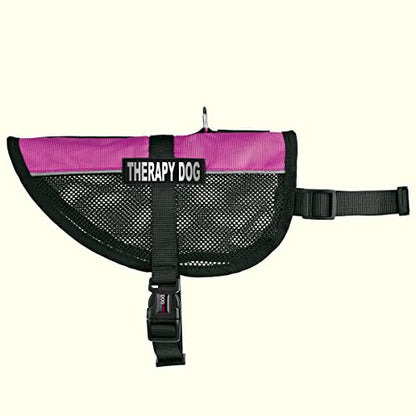 Dogline MaxAire Multi-Purpose Mesh Vest for Dogs and 2 Removable Therapy Dog Patches, Medium, Pink - color: Pink, size: Girth 17 by 21"