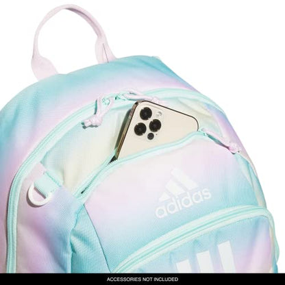 adidas Creator School Backpack for Girls & Boys — Durable Bookbag - color: Gradient Flash Aqua/Onix Grey/White