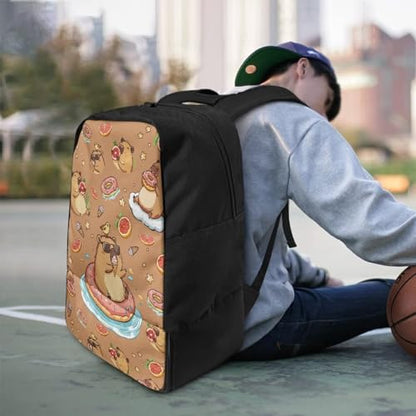 Basketball Backpack With Separate Ball Compartment And Shoes Fit Basketball Volleyball Football - color: Cute Capybara