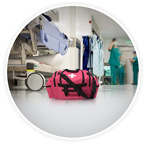 ASA TECHMED First Aid Responder EMS Emergency Medical Trauma Bag Deluxe, Pink - color: Pink