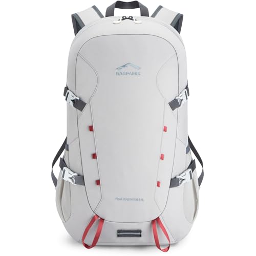BAGPARKK Hiking Backpack,Large 35L Travel Backpacks for Men Women,Ultra Lightweight Packable Camping Daypack for Outdoor Sports (Light Gray) - color: Light Gray
