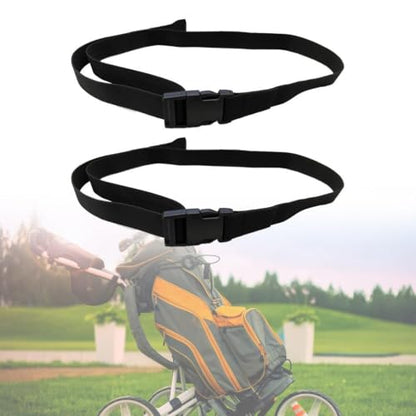 Pack of 2 Golf Trolley Webbing Straps with Buckle, Adjustable Cord Belts Nylon Webbing Strap for Backpack Laggage, Black