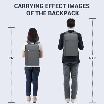 Kono 20L Casual Daypack, 40×20×25 cm, Airline Approved, 15.6" waterproof Laptop Backpack for Men & Women – Grey - color: Grey