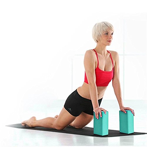 Yoga Blocks Bulk 2 Pack Supportive Latex-Free EVA Foam Yoga Blocks Set,Non-Slip Surface Lightweight High Density Yoga Blocks for Meditation Exercise Stretching Pilates - color: Sky Blue