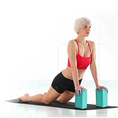 Yoga Blocks Bulk 2 Pack Supportive Latex-Free EVA Foam Yoga Blocks Set,Non-Slip Surface Lightweight High Density Yoga Blocks for Meditation Exercise Stretching Pilates - color: Sky Blue