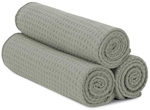 S&T INC. Microfiber Gym Towels, Yoga Towel for Home and Gym Bag, 16 Inch x 27 Inch, 3 Pack - color: Honeycomb Grey