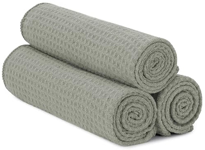 S&T INC. Microfiber Gym Towels, Yoga Towel for Home and Gym Bag, 16 Inch x 27 Inch, 3 Pack - color: Honeycomb Grey